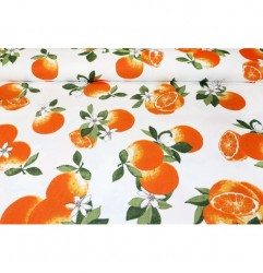 Dekoračná látka Bavlna Panama Pomaranče, šírka 140 cm Oranžová Šírka 140 cm