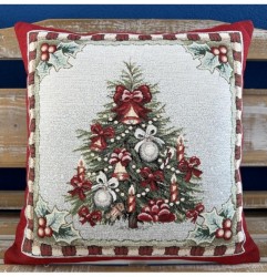Gobelínová obliečka na vankúš Vianočný stromček 42x42 cm Chenille 1263 Viacfarebná 42x42 cm