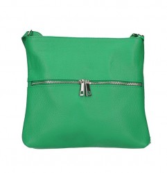 Kožená kabelka na rameno 147 zelená Made in Italy Zelená