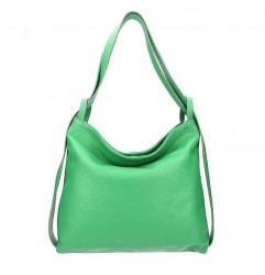 Kožená kabelka na rameno 579 zelená Made in Italy Zelená