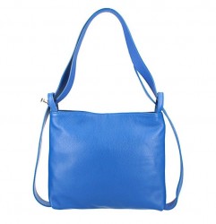 Kožená kabelka na rameno/batoh 575 modrá Made in Italy Modrá