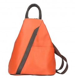 Kožený batoh oranžový Made in Italy, Oranžová
