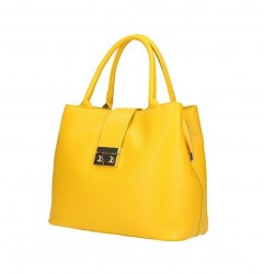 Žltá kožená kabelka 1137 Made in Italy Žltá