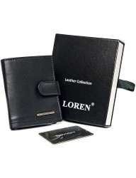 čierna pánska peňaženka na karty loren Y8481