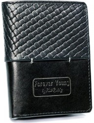 Pánska čierna kožená peňaženka forever young Y1028