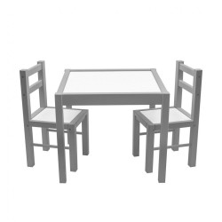 Detský drevený stôl so stoličkami Drewex sivý sivá