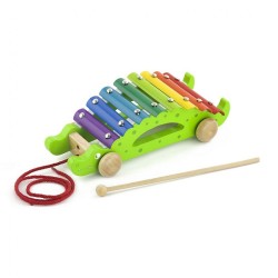 Detský drevený cimbal Viga Krokodíl multicolor
