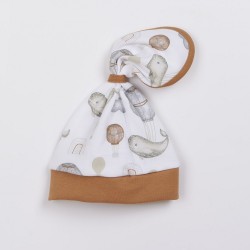 Dojčenská  bavlnená čiapočka-šatka Nicol Miki podľa obrázku