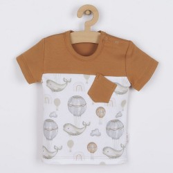 Dojčenské bavlnené tričko Nicol Miki hnedá