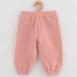 Dojčenské mušelínové nohavice New Baby Feeling ružová