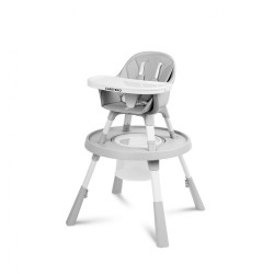 Jedálenská stolička CARETERO 3v1 Velmo grey sivá