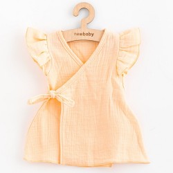 Letné dojčenské mušelínové šaty New Baby Leny peach podľa obrázku