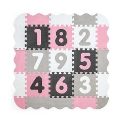 Penové puzzle podložka ohrádka Milly Mally Jolly 3x3 Digits Pink Grey ružová