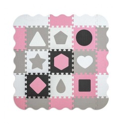 Penové puzzle podložka ohrádka Milly Mally Jolly 3x3 Shapes Pink Grey ružová